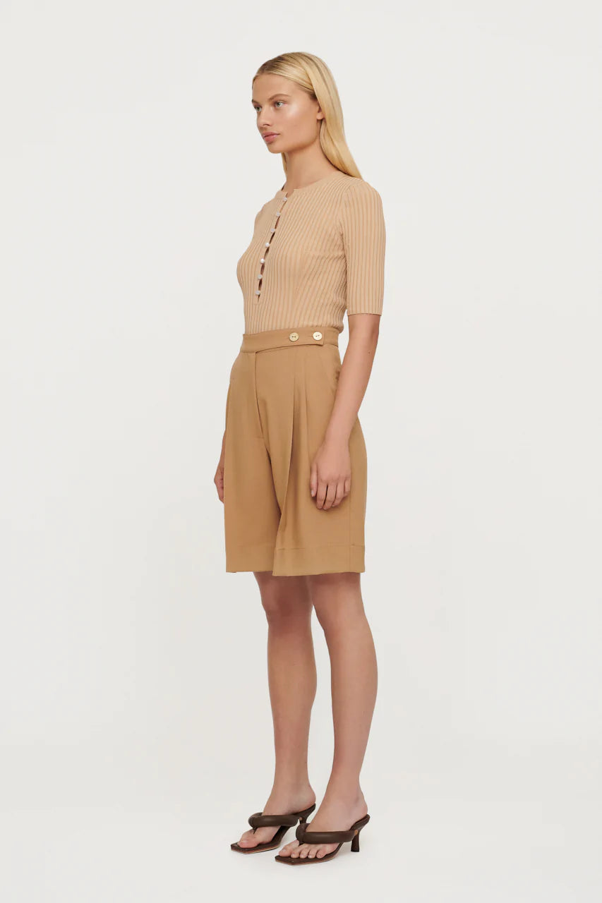 Lottie Button Rib Knit Camel – SUKii boutique
